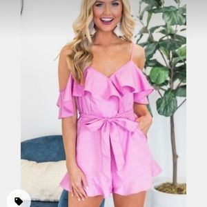 Pink Lily Key to Your Heart Romper